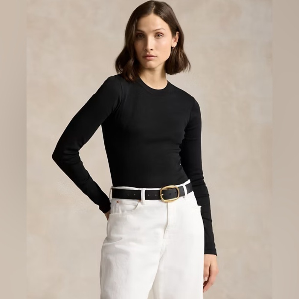Lauren Ralph Lauren Black Long Sleeve Crewneck Tee
